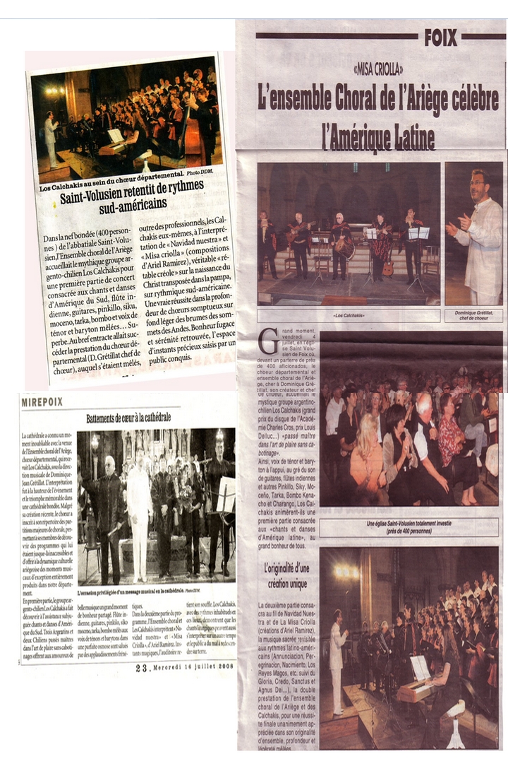 Concert Los Calchakis - article de la Dépêche